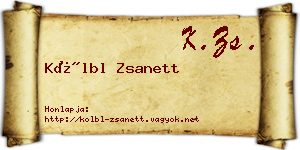 Kölbl Zsanett névjegykártya