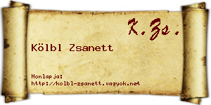 Kölbl Zsanett névjegykártya